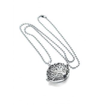 

Retro Tree Pattern Hollow Out Locket Necklace, Silver
