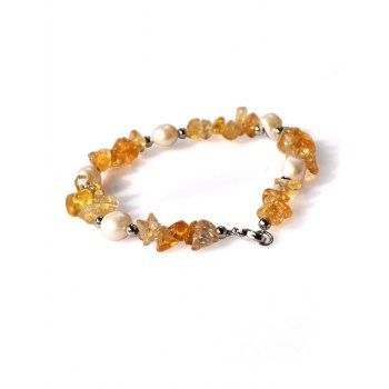 

Pearl Irregular Crystal Beads Bracelet, Yellow