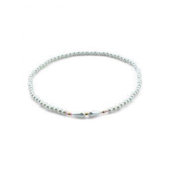 

Faux Pearl Waterdrop Beading Layered Bracelet, White