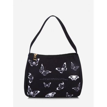 

Butterfly Print Tote Bag, Black