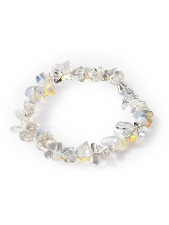 Bracelet Elastique Perlé avec Pierre Irrégulière - multicolor C 