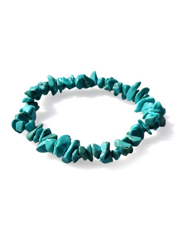 Bracelet Elastique Perlé avec Pierre Irrégulière - multicolor D 