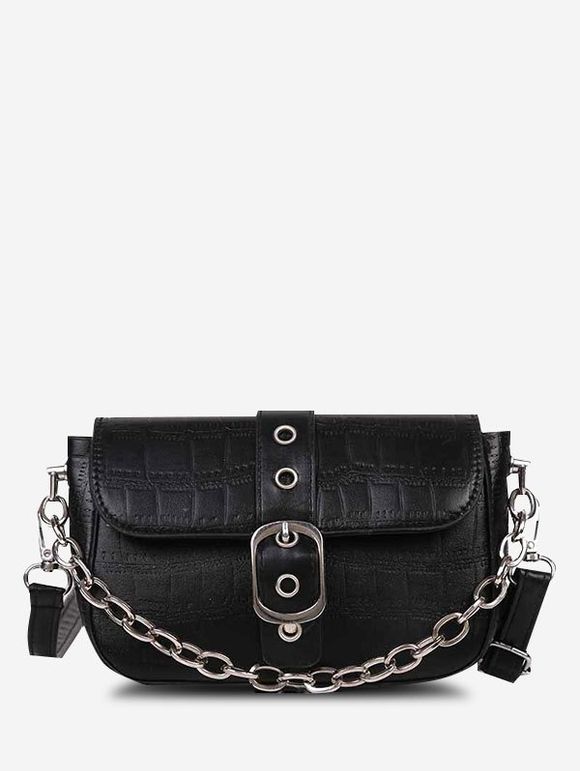Sac à Bandoulière avec Imprimé - Noir 