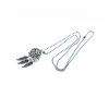 Collier Evidé Fleuri en Forme de Plume - Argent 