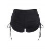 Floral Strappy Cinched Plus Size Tankini Swimwear - BLACK 3X