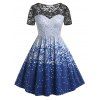 Robe Evasée Panneau en Dentelle de Grande Taille à Pois - multicolor 4X