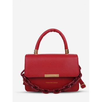 

Letter Chain Tote Crossbody Bag, Red wine