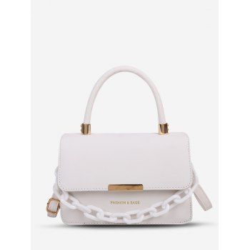 

Letter Chain Tote Crossbody Bag, White