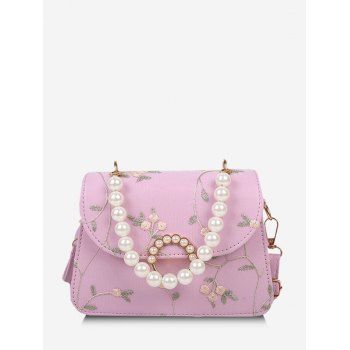 

Floral Faux Pearl Crossbody Bag, Pink