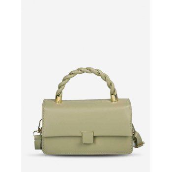 

Double Strap Faux Leather Flap Crossbody Bag, Light green