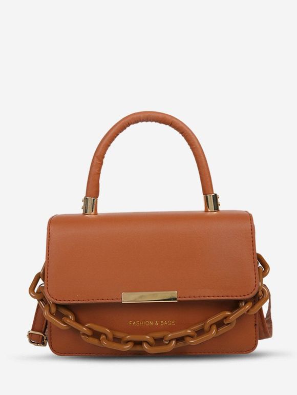 Sac à Bandoulière Lettre Chaîne - Brun 