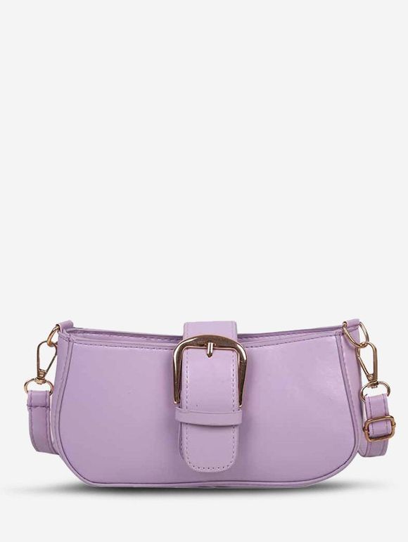Sac à Bandoulière en Simili Cuir Orné D'une Boucle - Mauve 