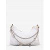 Sac à Bandoulière Plissé Papillon avec Chaîne - Blanc 