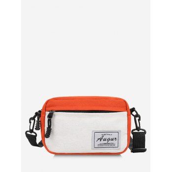 

Canvas Patch Colorblock Crossbody Bag, Orange