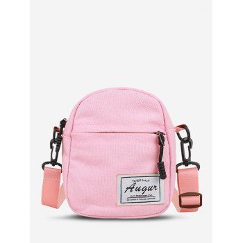 

Canvas Letter Patch Mini Crossbody Bag, Pink