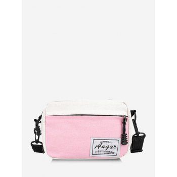 

Canvas Patch Colorblock Crossbody Bag, Pink