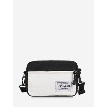 

Canvas Patch Colorblock Crossbody Bag, Black