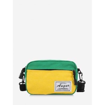 

Canvas Patch Colorblock Crossbody Bag, Light green