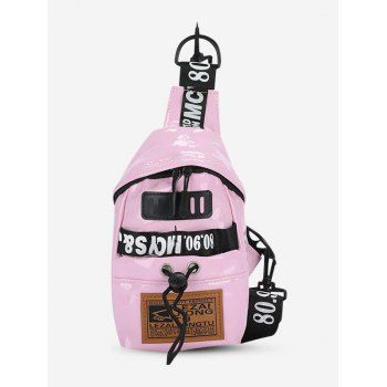 

Letters Pattern Patch Casual Chest Bag, Pink
