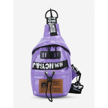 

Letters Pattern Patch Casual Chest Bag, Purple sage bush