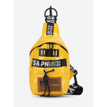 

Letters Pattern Patch Casual Chest Bag, Sun yellow
