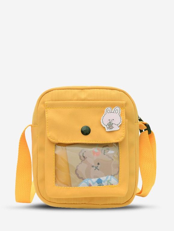 Sac à Bandoulière Transparent Motif D'Animal Dessin Animé avec Poche - Jaune 