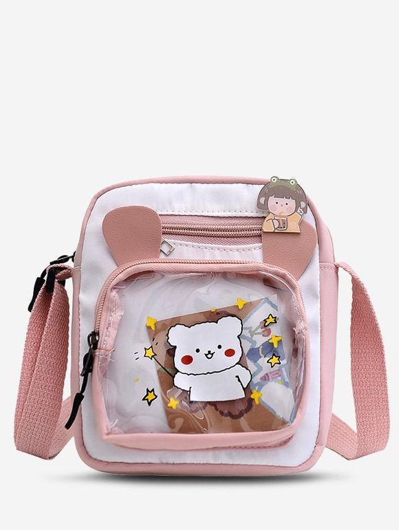 Sac à Bandoulière Rectangle à Imprimé Lettre Dessin Animé - Rose 