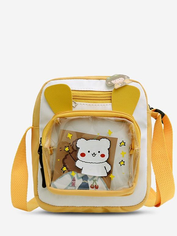 Sac à Bandoulière Rectangle à Imprimé Lettre Dessin Animé - Jaune Soleil 