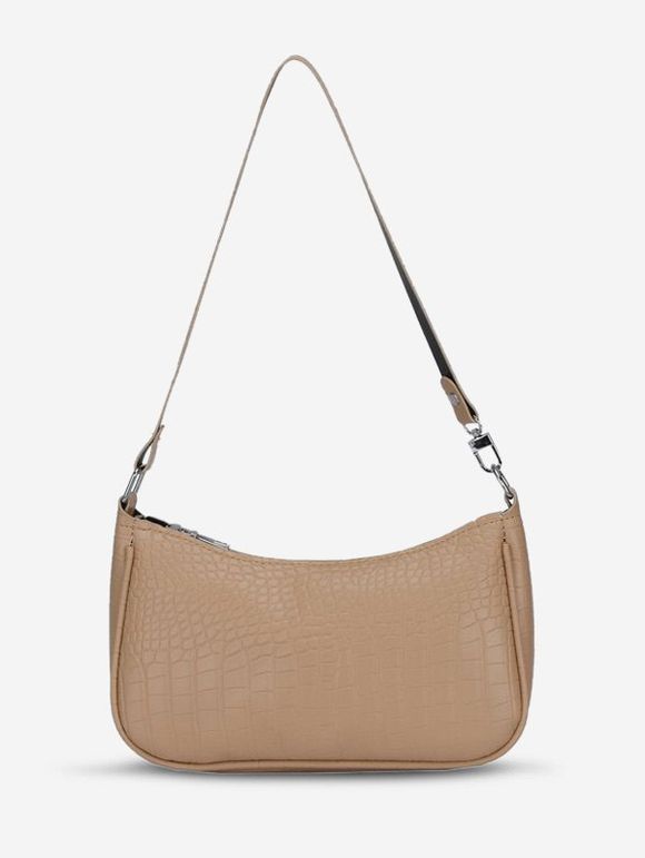 Sac à Bandoulière avec Imprimé Couleur Unie - Brun 