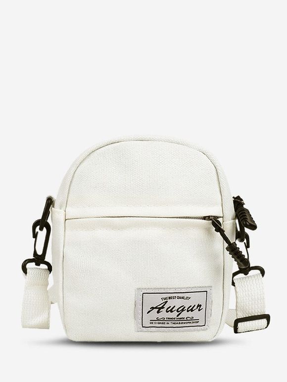 Mini Sac à Bandoulière Lettre Jointif en Canevas - Blanc Lait 