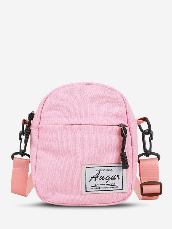 Mini Sac à Bandoulière Lettre Jointif en Canevas - Rose 