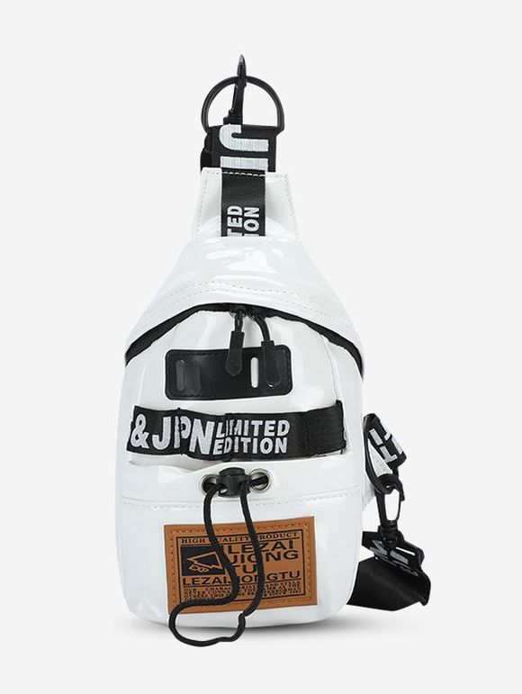 Sac de Poitrine Décontracté Motif de Lettre Patch - Blanc Lait 