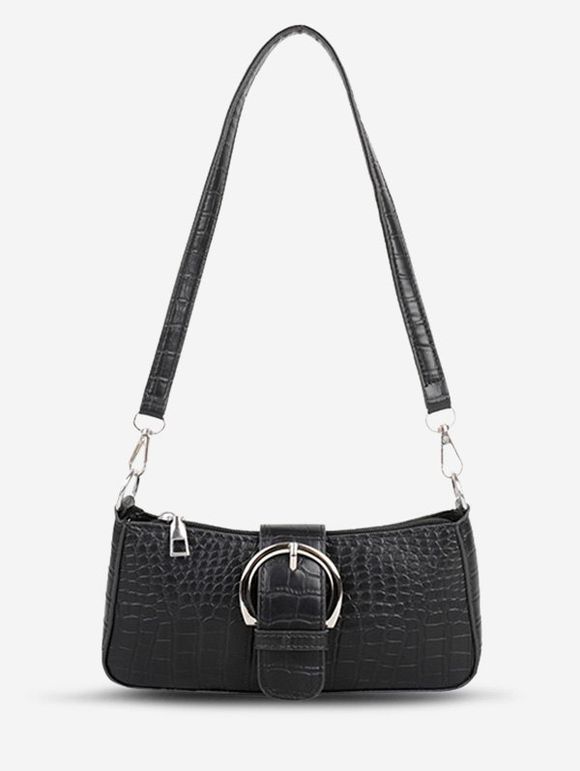 Sac Carré Gaufré Imprimé - Noir 