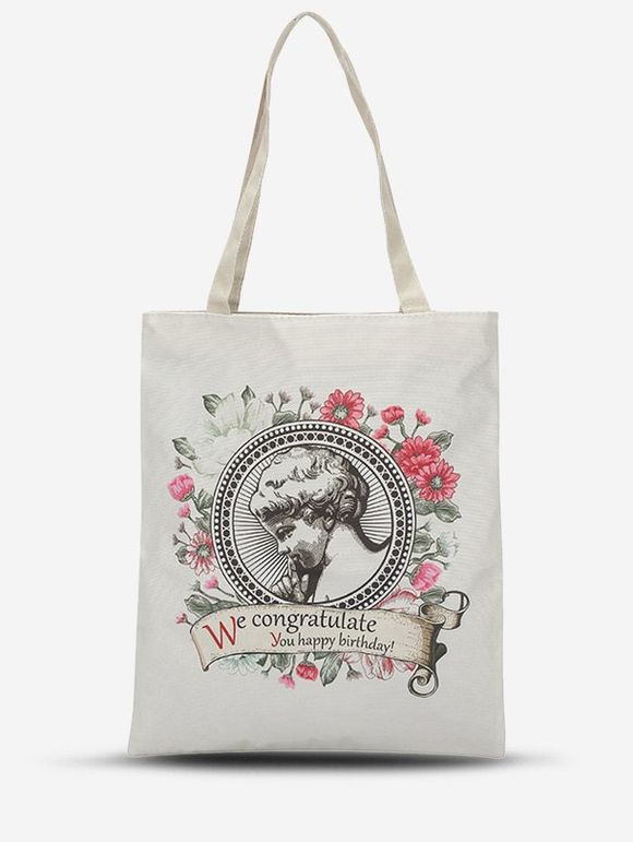 Sac Fourre-Tout à Imprimé Fleurs - Rose 