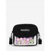 Sac à Bandoulière Transparent en Blocs de Couleurs avec Poche à Pompon - Noir 