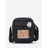 Sac à Bandoulière Transparent Motif D'Animal Dessin Animé avec Poche - Noir 