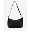 Sac à Bandoulière avec Imprimé Couleur Unie - Noir 