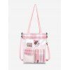 Sac à Main de Poche Imprimé Carreaux Cartoon - Rose 