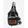 Sac de Poitrine Décontracté Motif de Lettre Patch - Noir 