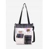 Sac à Main de Poche Imprimé Carreaux Cartoon - Noir 