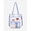 Sac à Main de Poche Imprimé Carreaux Cartoon - Bleu clair 