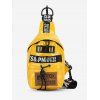 Sac de Poitrine Décontracté Motif de Lettre Patch - Jaune Soleil 