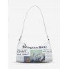 Sac à Bandoulière Journal Imprimé - Blanc Lait 