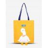 Sac Fourre-tout à Imprimé Canard Dessin Animé en Canevas - Jaune Soleil 
