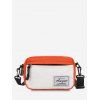 Sac à Bandoulière en Blocs de Couleurs Jointif en Canevas - Orange 