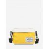 Sac à Bandoulière en Blocs de Couleurs Jointif en Canevas - Jaune Soleil 