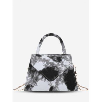 

Chain Tie Dye Pattern Envelope Handbag, Black