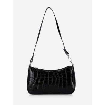 

Croc Embossed Shoulder Bag, Black