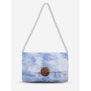 

Tie Dye Print Faux Pear Shoulder Bag, Sea blue