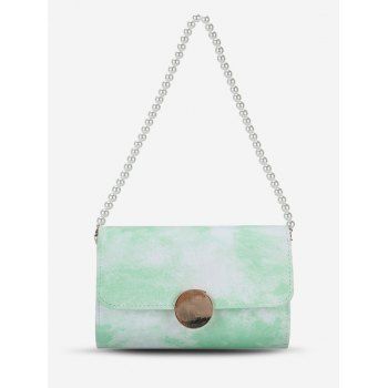 Tie Dye Print Faux Pear Shoulder Bag, Light green